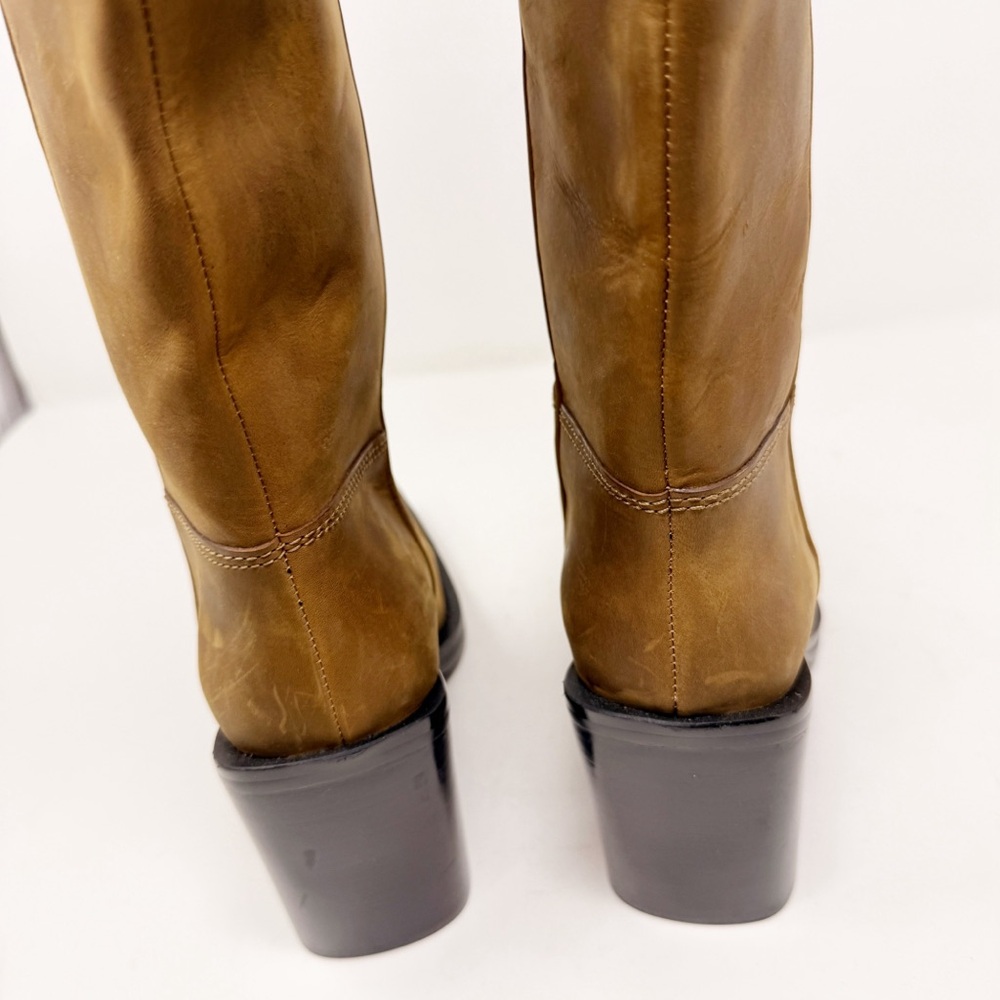 Jeffery Campbell East Austin Cowboy Leather Tall Heeled Square Toe Boots 10 - Picture 9 of 12